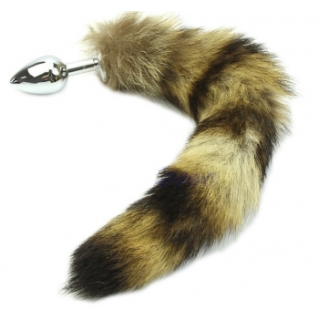 METALOWY KOREK ANALNY Z LISIĄ 30 CM KITKĄ