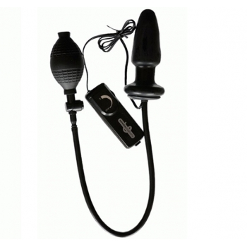 POMPOWANY CZARNY KOREK ANALNY Z WIBRACJAMI