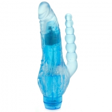 BŁĘKITNY ŻELOWY WIBRATOR Z KULKOWĄ SONDĄ ANALNĄ