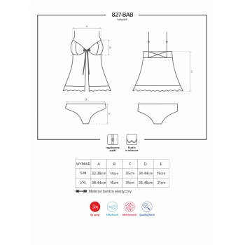 Komplet babydoll i figi 827-BAB-3