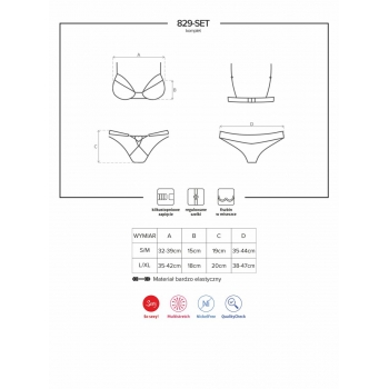 829-SET-3 komplet 2-częściowy kolor: czerwony S/M